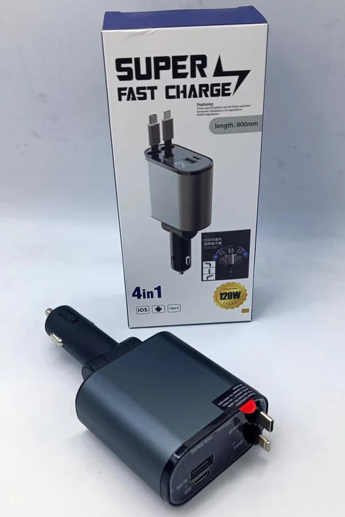 4-in-1 Retractable Charging Cable – Fast, Compact & Travel-Ready!