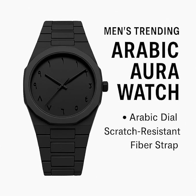Arabic numerals Aura Men's Watch Trending Watch - Matte Black