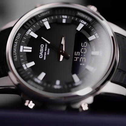 Casio Men’s AMW-840D-1ACVCF Dress Analog-Digital Display Quartz Silver Watch