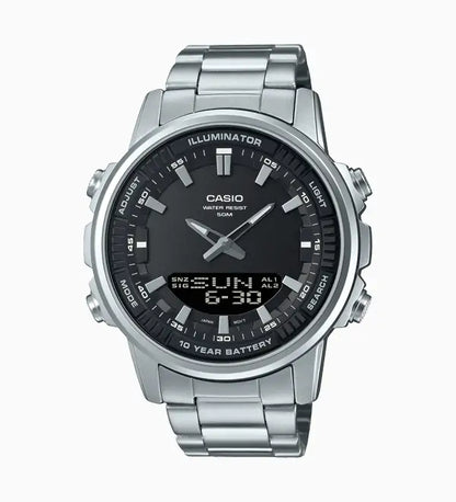 Casio Men’s AMW-840D-1ACVCF Dress Analog-Digital Display Quartz Silver Watch