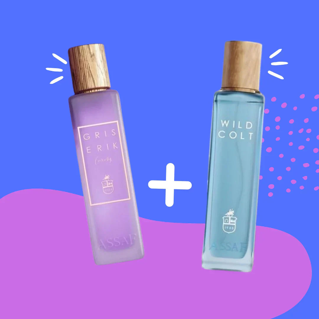 طقم عطور Gris Erik & Wild Colt من عَسّاف | 2 × 200مل أو دو برفان | شحن سريع