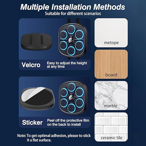 آلة الملاكمة الموسيقية – متعة، لياقة، وتحدي بإضاءة LED!