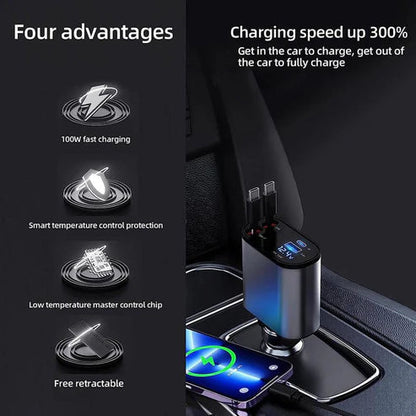 4-in-1 Retractable Charging Cable – Fast, Compact & Travel-Ready!