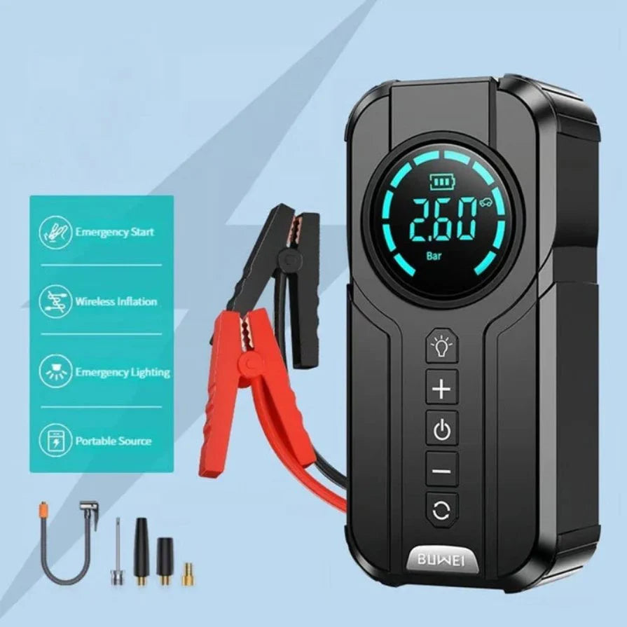 Car Jump Starter with Air Pump – All-in-One Roadside Hero!